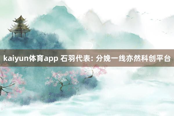 kaiyun体育app 石羽代表: 分娩一线亦然科创平台