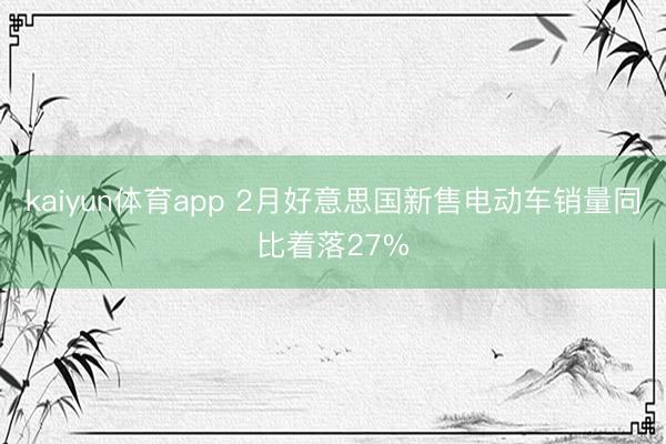 kaiyun体育app 2月好意思国新售电动车销量同比着落27%