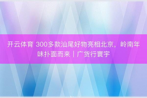 开云体育 300多款汕尾好物亮相北京，岭南年味扑面而来｜广货行寰宇