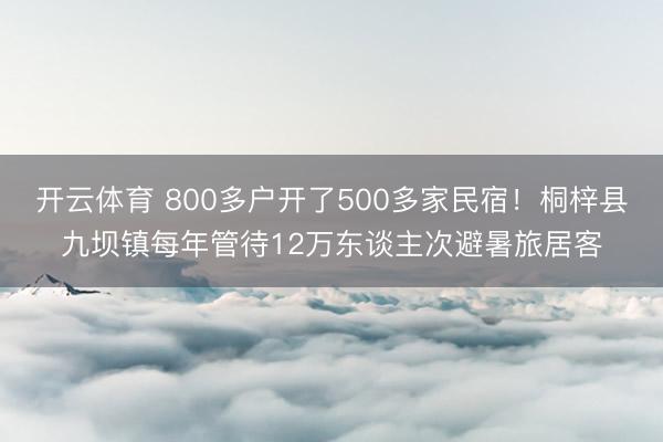 开云体育 800多户开了500多家民宿！桐梓县九坝镇每年管待12万东谈主次避暑旅居客