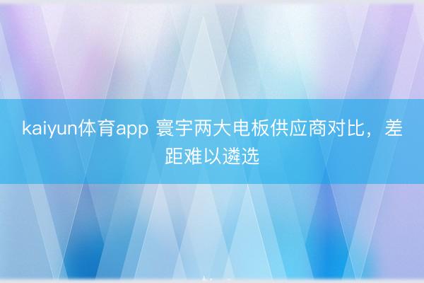 kaiyun体育app 寰宇两大电板供应商对比，差距难以遴选