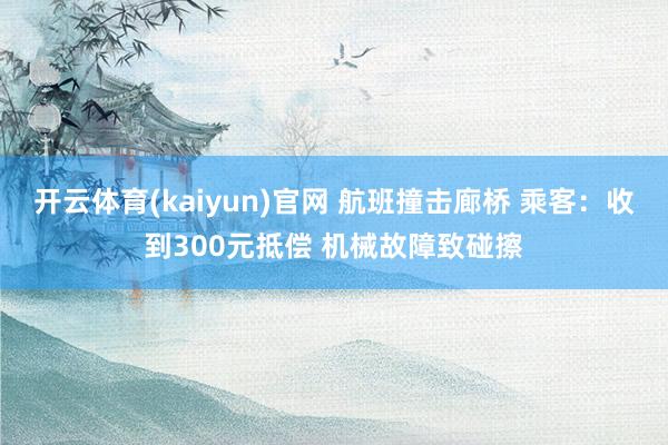 开云体育(kaiyun)官网 航班撞击廊桥 乘客：收到300元抵偿 机械故障致碰擦