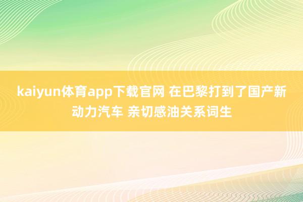 kaiyun体育app下载官网 在巴黎打到了国产新动力汽车 亲切感油关系词生