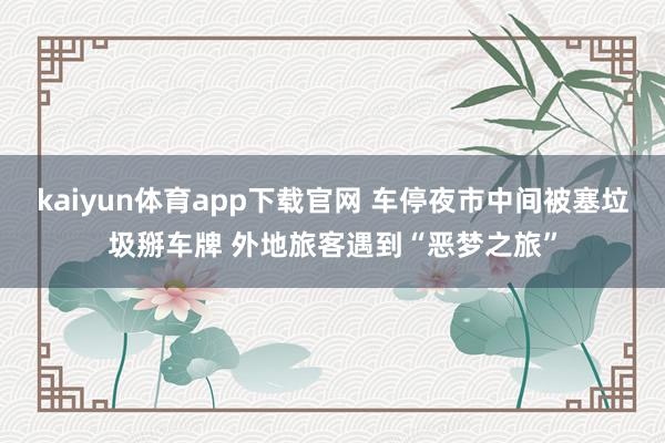 kaiyun体育app下载官网 车停夜市中间被塞垃圾掰车牌 外地旅客遇到“恶梦之旅”