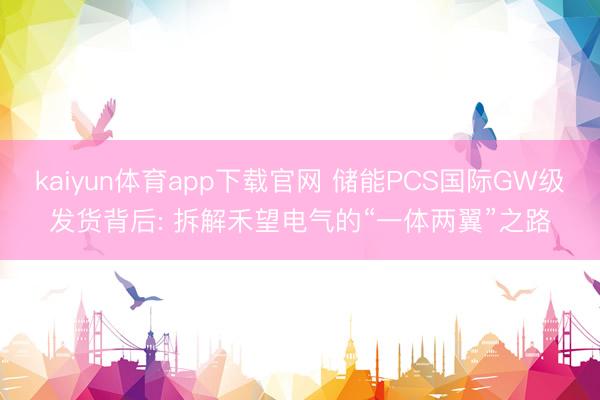 kaiyun体育app下载官网 储能PCS国际GW级发货背后: 拆解禾望电气的“一体两翼”之路